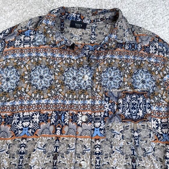 VICI Floral Button Front Long Sleeve Shirt Dress - Picture 8 of 9